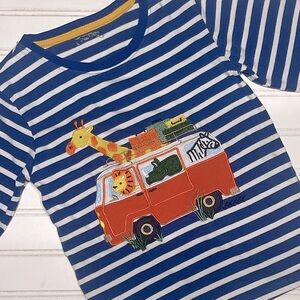 BOUTIQUE VGUC Safari Animals Embroidered Appliqué Long Sleeve Striped Shirt